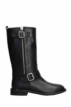 Via Roma 15 Low Heels Ankle Boots In Black Leather