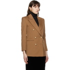 Saint Laurent Brown Wool Double-Breasted Blazer