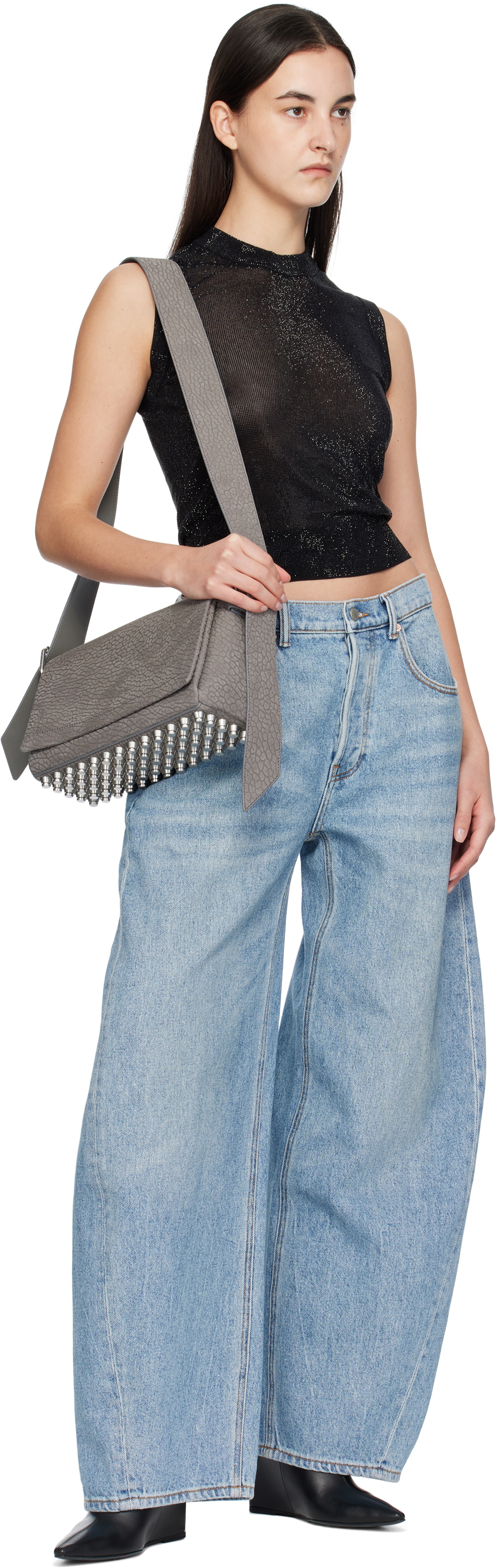Alexander Wang Gray Ricco Medium Flap Bag Alexander Wang