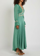 Rixo Arlena Floral-jacquard Georgette and Satin Midi Dress Green