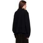 R2W Black Paulo Wool Hairy Zip-Up Sweater