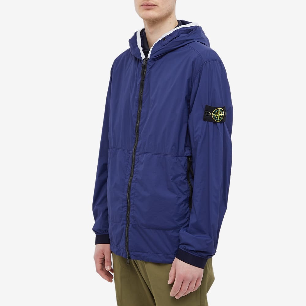 Stone Island Men's Nylon-Tc Hooded Jacket in Royal Blue Stone Island