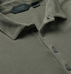 Incotex - Slim-Fit Cotton-Piqué Polo Shirt - Army green