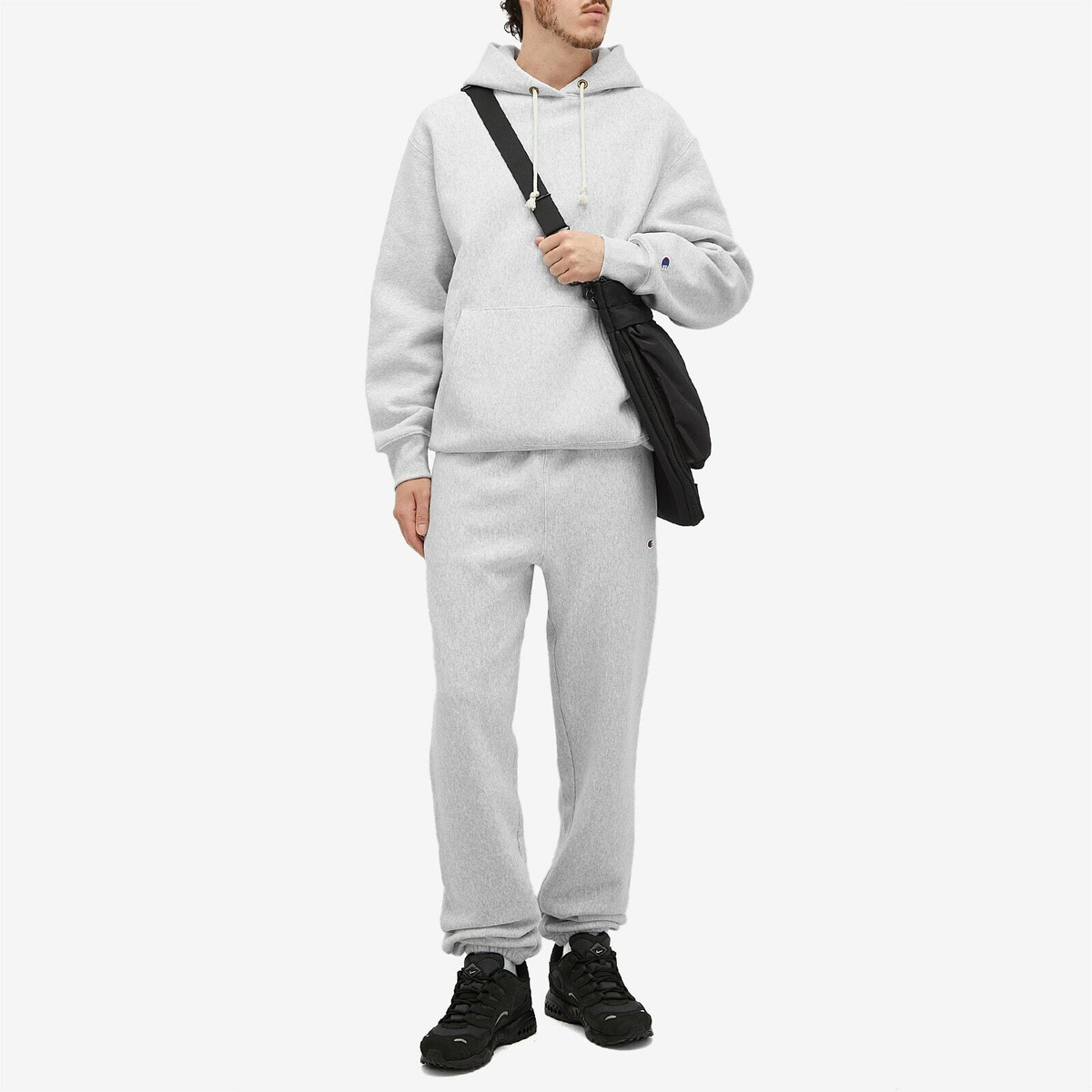 Champion Men's Classic Cuffed Sweat Pants in Grey Marl
