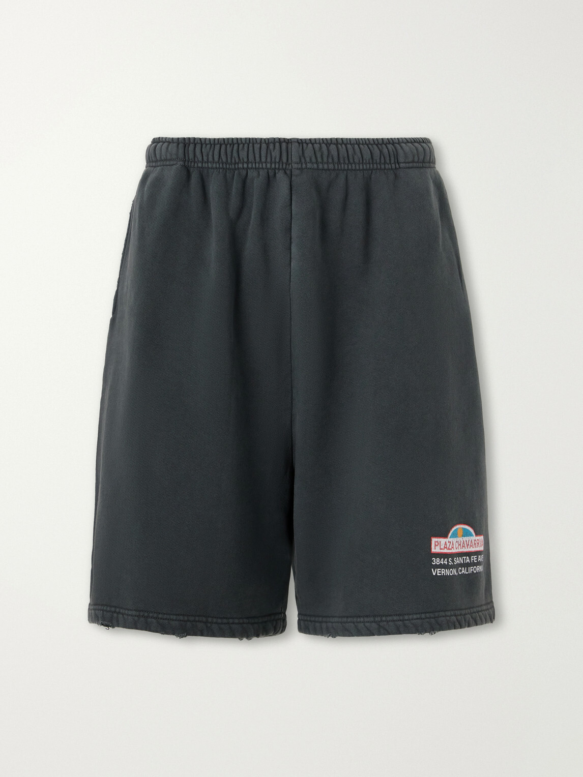 Willy Chavarria - Straight-Leg Printed Cotton-Jersey Shorts - Black