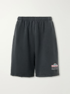 Willy Chavarria - Straight-Leg Printed Cotton-Jersey Shorts - Black