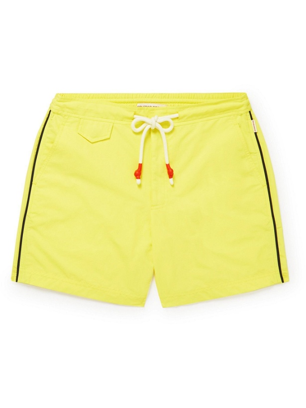 Photo: Orlebar Brown - Standard Mid-Length Piped Swim Shorts - Yellow