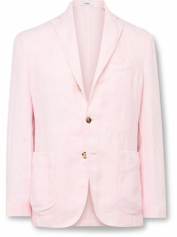 Photo: Boglioli - Unstructured Garment-Dyed Linen Suit Jacket - Pink