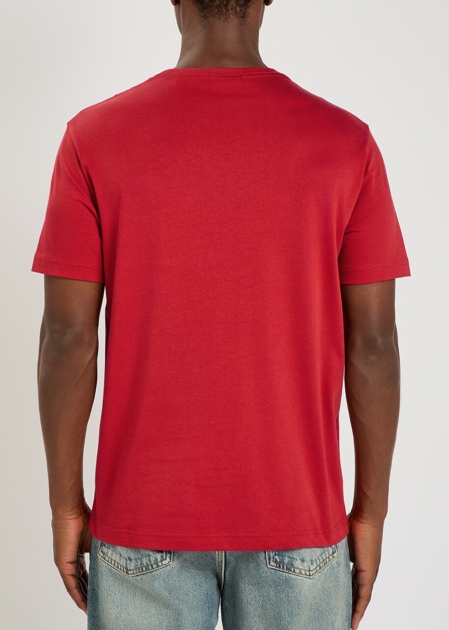 Gant Logo-embroidered Cotton T-shirt Red