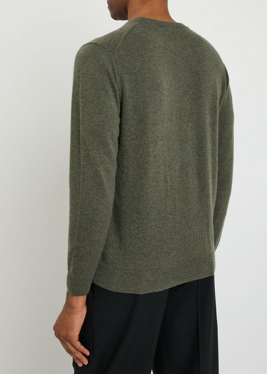 Sunspel Crew-neck Cashmere Jumper Khaki