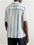 A Kind Of Guise - Gioia Convertible-Collar Striped Silk Crepe de Chine Shirt - Blue