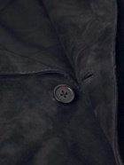 Officine Générale - Julien Camp-Collar Suede Overshirt - Blue