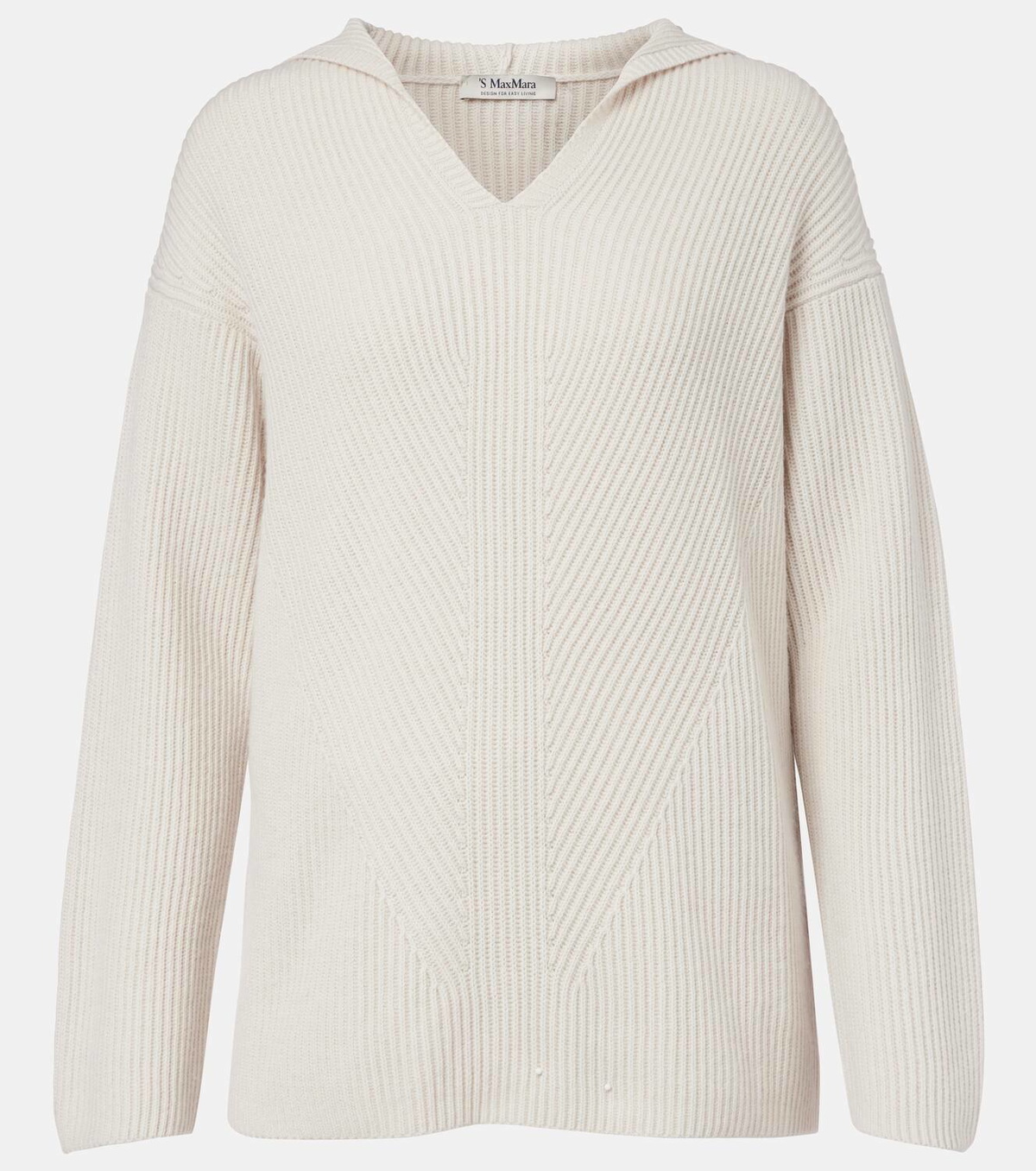 'S Max Mara Falcone ribbed-knit wool hoodie
