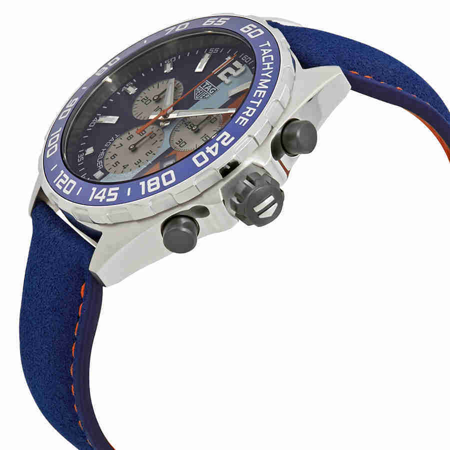 Tag Heuer Formula 1 Gulf Special Edition Chronograph Blue/Aqua/Orange Dial Mens Watch CAZ101N.FC8243