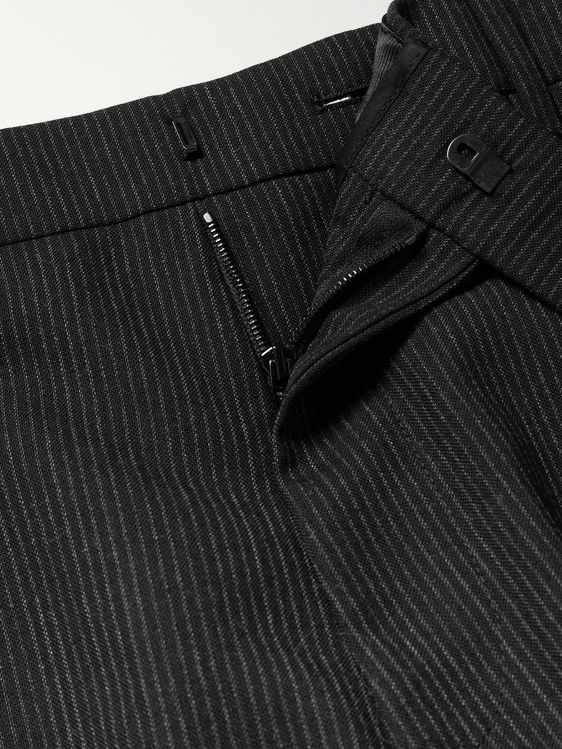 CELINE - Pinstriped Wool Trousers - Black