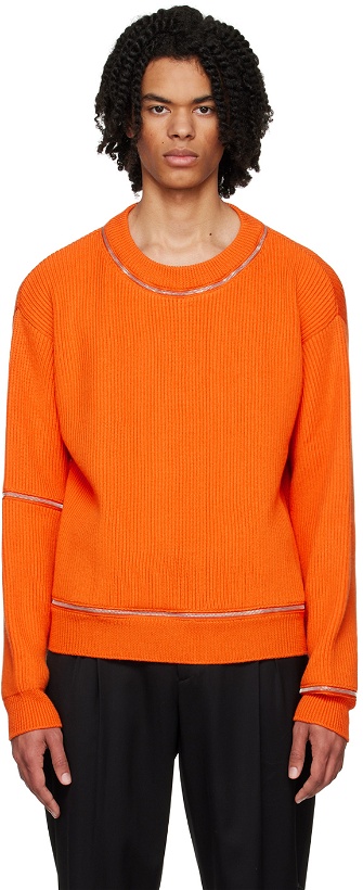 Photo: Moschino Orange Zip Sweater