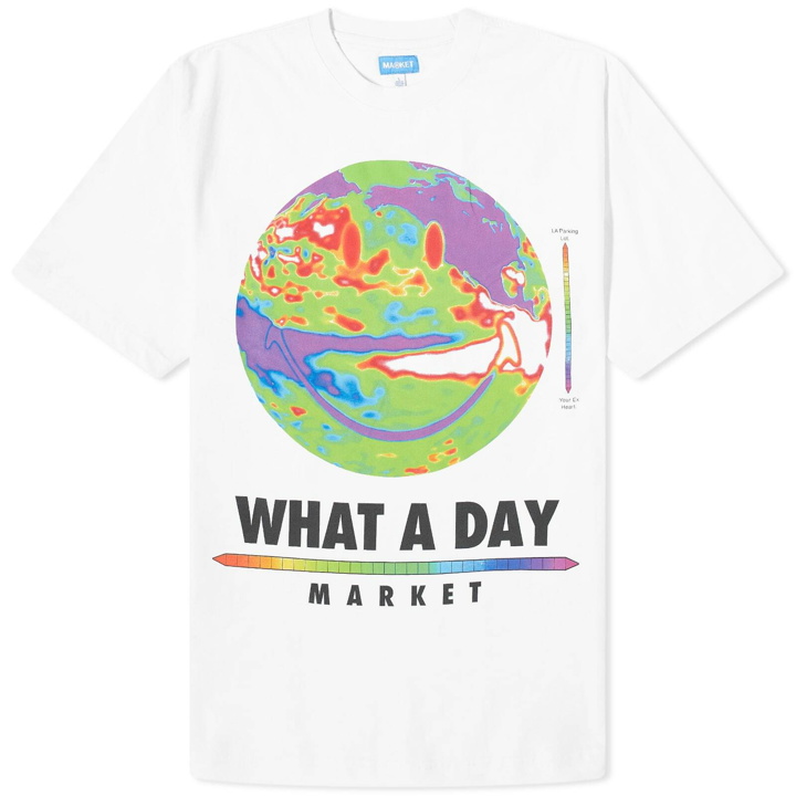 Photo: MARKET Men's Smiley What A Day T-Shirt in White