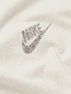 NIKE - Logo-Print Mélange Cotton-Blend Jersey T-Shirt - Gray