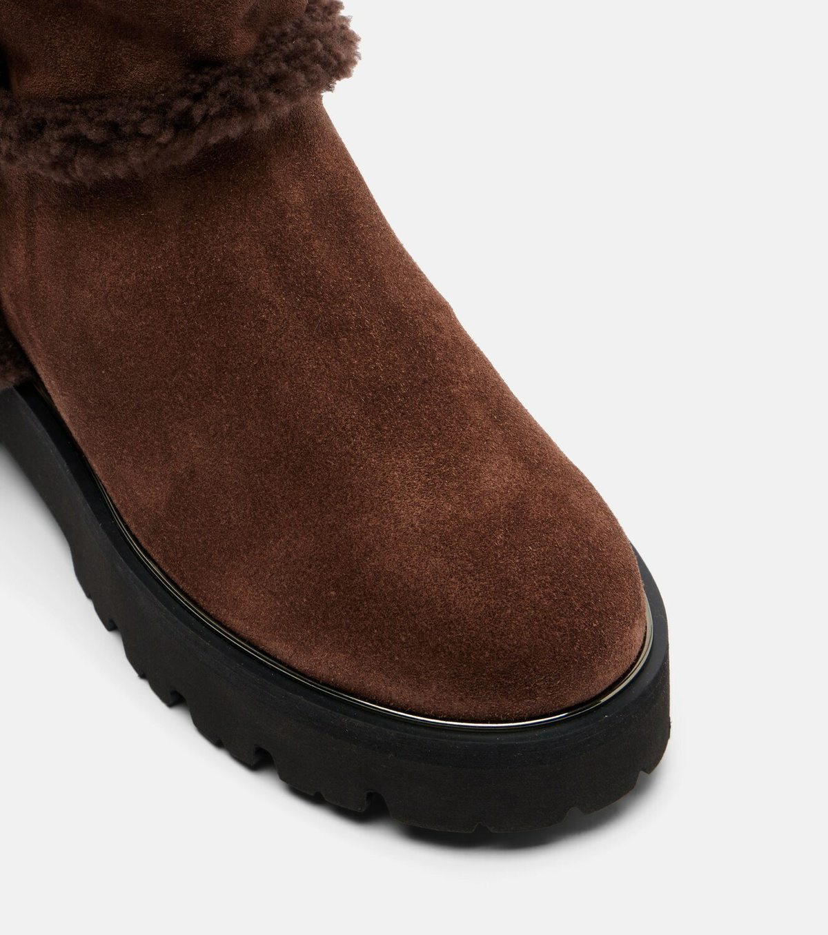 Aquazzura Teddi 20 shearling-trimmed suede ankle boots
