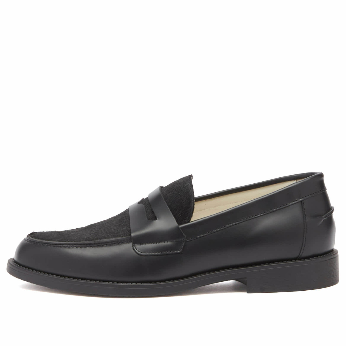 Duke + Dexter Men's Wilde Ponyhair Penny Loafer in Black
