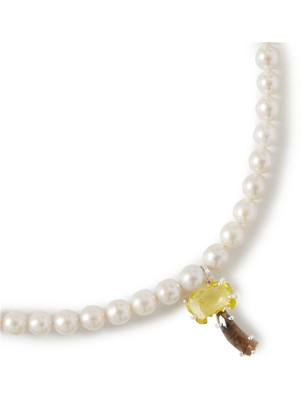 Photo: POLITE WORLDWIDE® - Silver, Pearl and Citrine Pendant Necklace
