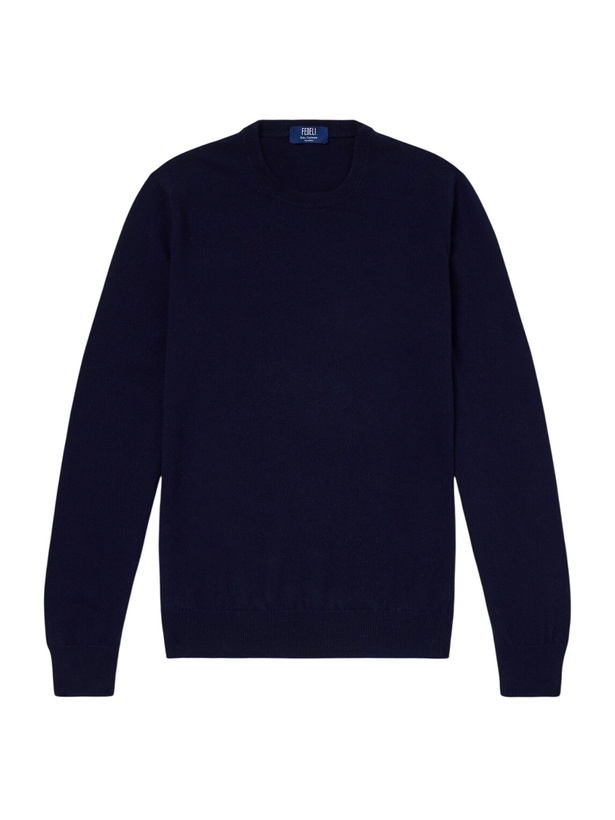 Photo: FEDELI - Argentina Baby Cashmere Sweater - Blue