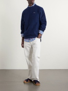 Noah - Logo-Embroidered Cotton-Jersey Sweatshirt - Blue