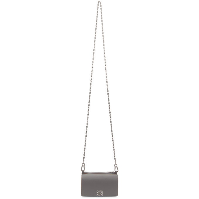 Photo: Loewe Grey Anagram Chain Wallet Bag