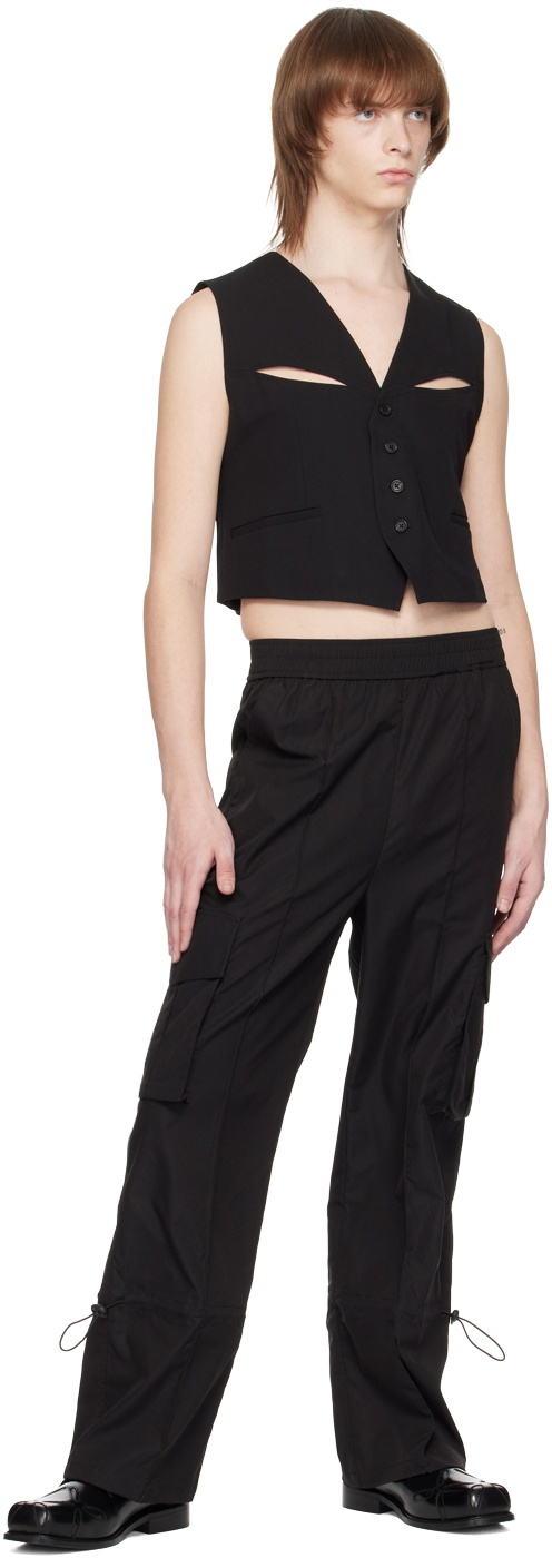 The World Is Your Oyster Black Flap Pocket Cargo Pants