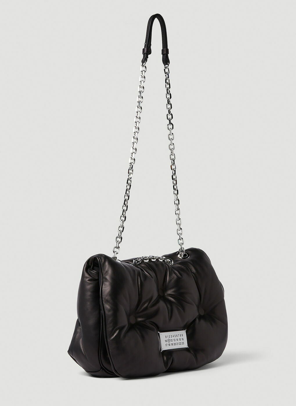 Glam Slam Flap Medium Shoulder Bag in Black Maison Margiela