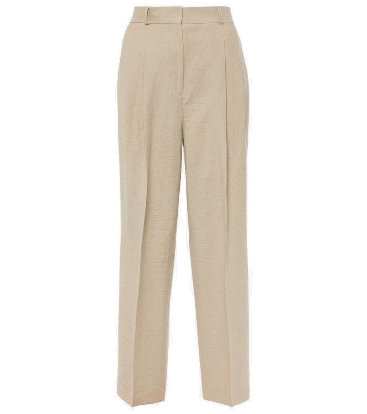 Photo: Toteme Pleated linen-blend straight pants