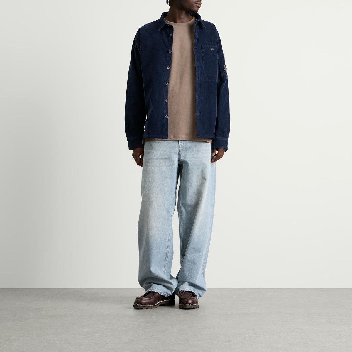 C.P. Company Men's Corduroy Lens Overshirt in Peacoat