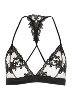 Fleur OF England Onyx Satin Soft-cup bra Black