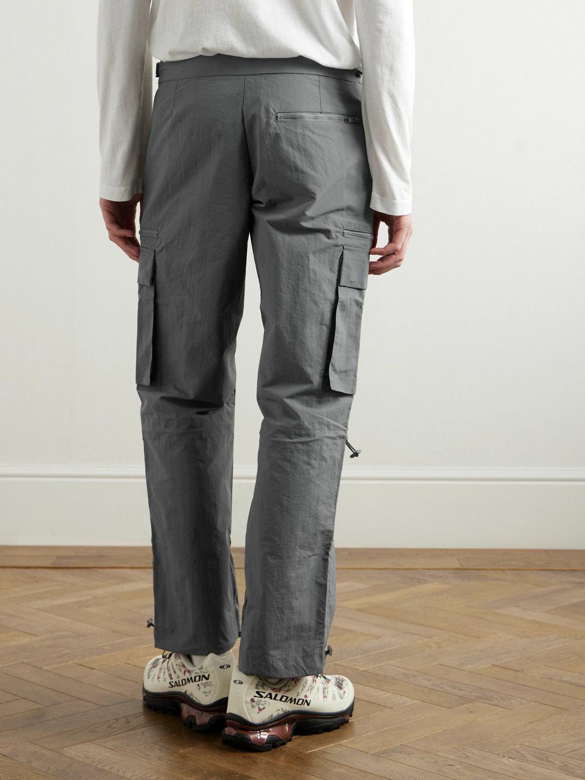 SAIF UD DEEN - Straight-Leg Nylon Trousers - Gray