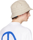 Marcelo Burlon County of Milan Beige Cross Stitching Bucket Hat