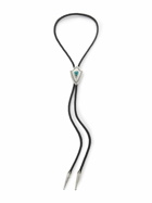 Jacques Marie Mage - Umit Benan Leather, Silver and Turquoise Bolo Tie