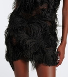 The Attico Feather-trimmed minidress