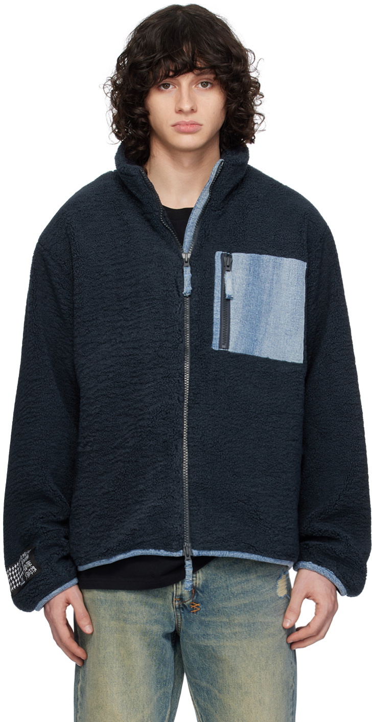 【関税込み】Ksubi ネイビー Icebreaker ジップアップジャケット Ksubi Navy Icebreaker Zip-Up Jacket Ksubi