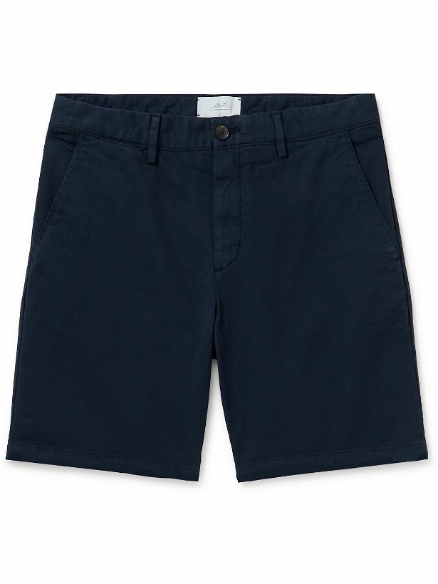 Photo: Mr P. - Straight-Leg Garment-Dyed Cotton-Blend Twill Bermuda Shorts - Blue