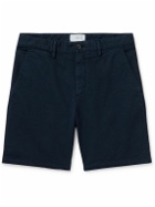 Mr P. - Straight-Leg Garment-Dyed Cotton-Blend Twill Bermuda Shorts - Blue