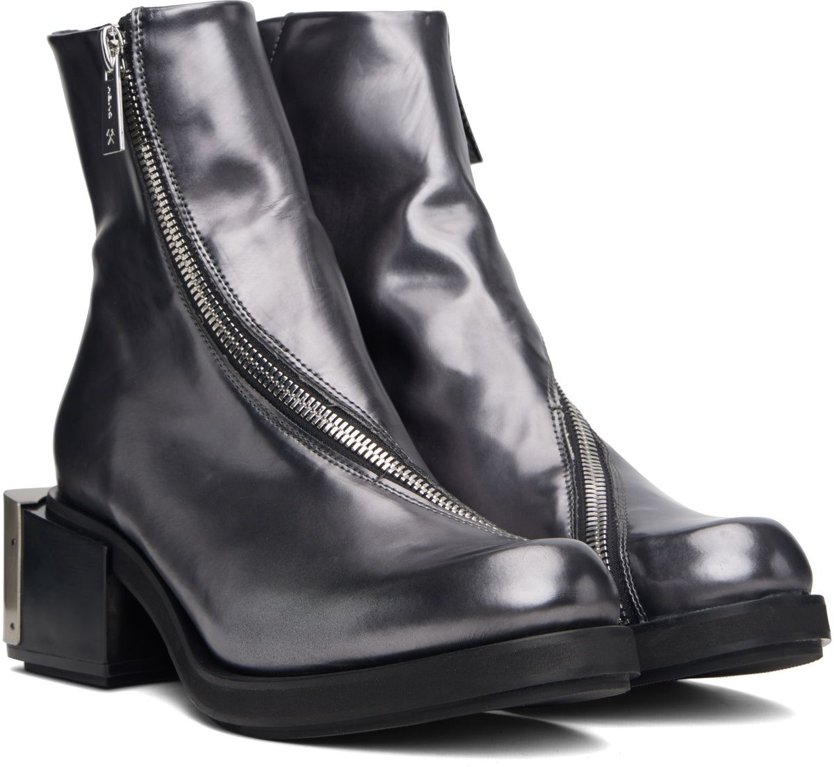 GmbH Gray Ergonomic Riding Ankle Boots