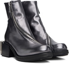 GmbH Gray Ergonomic Riding Ankle Boots