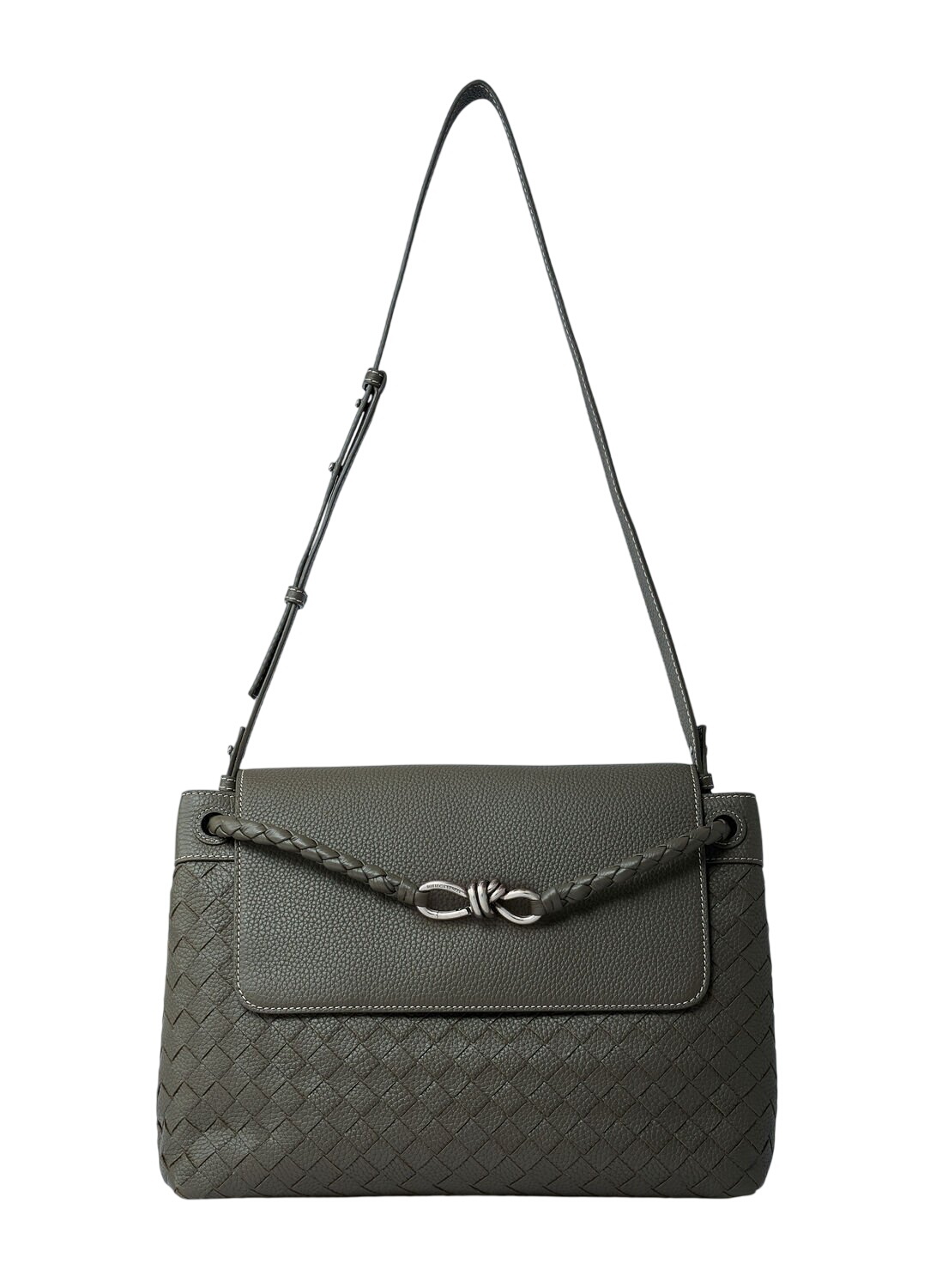Bottega Veneta - Avenue B. Canvas and Intrecciato Leather Tote Bag