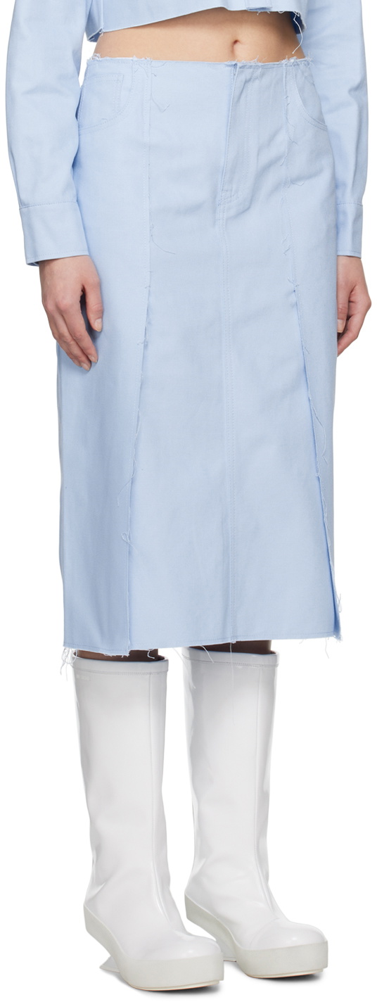 Raf Simons Blue Paneled Midi Skirt