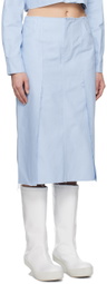 Raf Simons Blue Paneled Midi Skirt