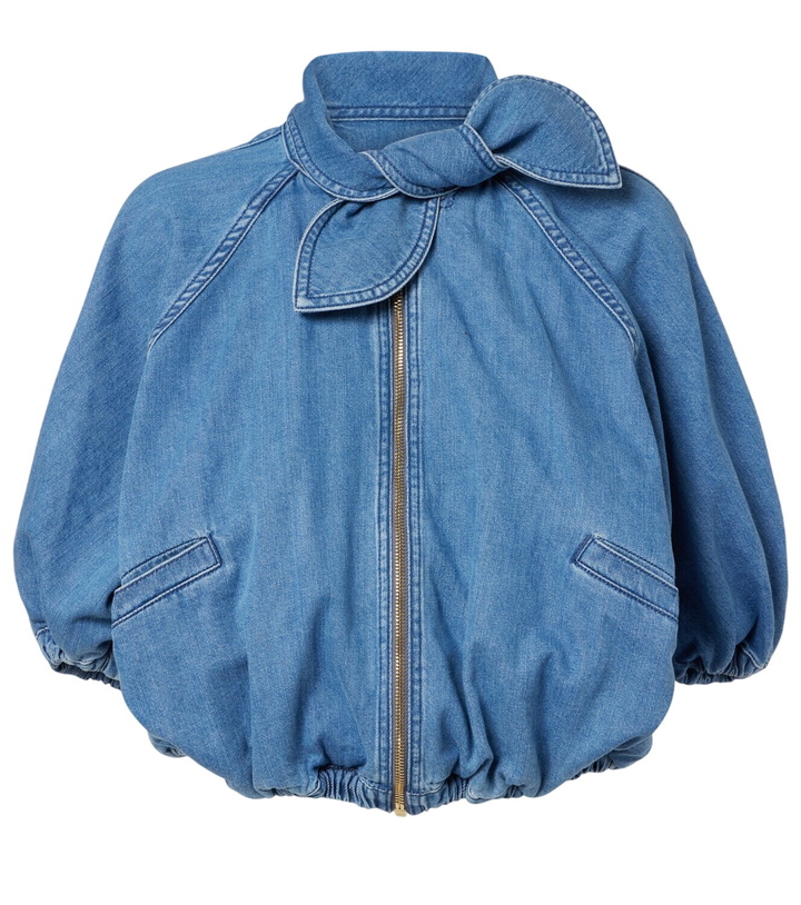 Photo: Patou Tie-neck denim jacket