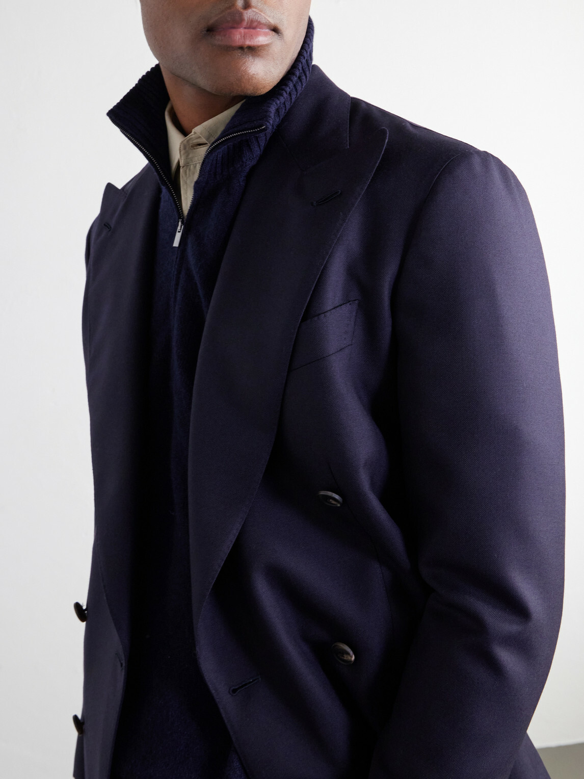 Thom Sweeney - Cashmere Half-Zip Sweater - Blue