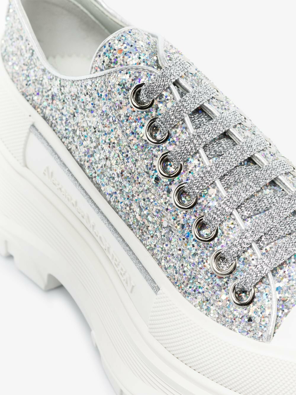 alexander mcqueen sneakers silver glitter
