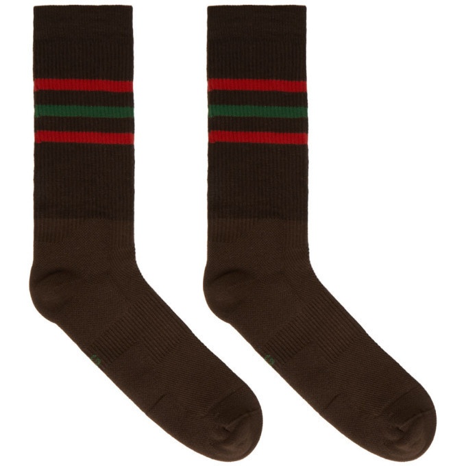 Photo: Gucci Brown Striped Logo Socks
