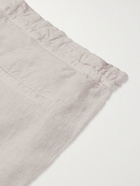 120% - Slim-Fit Tapered Linen Drawstring Trousers - Neutrals